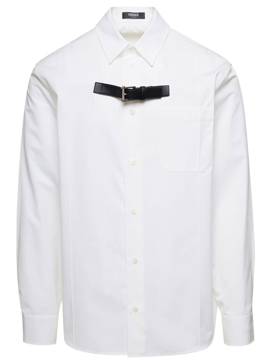 Shop Versace Camicia Buckle Look Sfilata In White