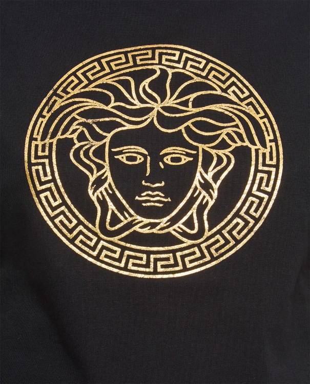 Shop Versace Logo Jersey T-shirt In Black