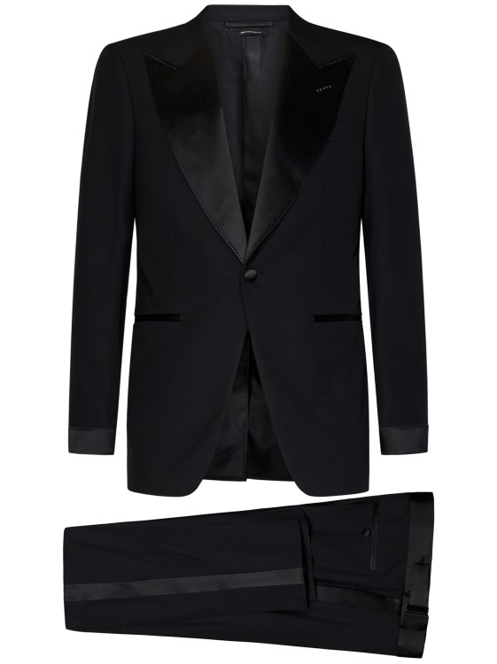 Tom Ford Black Tuxedo Suit In Black