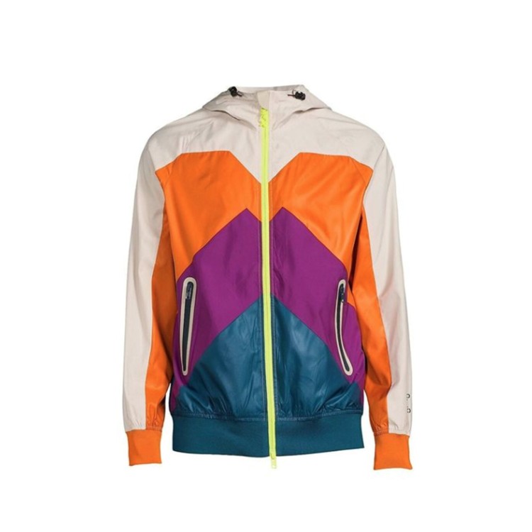 Shop Kenzo Hooded Windbreaker Jacket In Multicolor