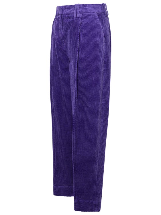 Shop Ganni Corduroy Trousers In Purple