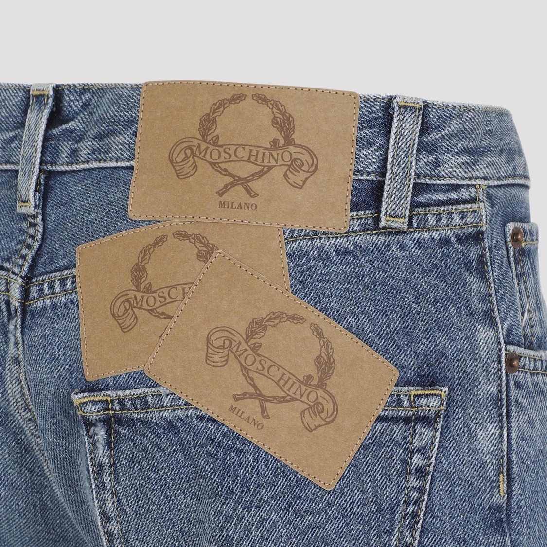 Moschino Relaxed High-waist Jeans With Classic Five-pocket Styling In Blue