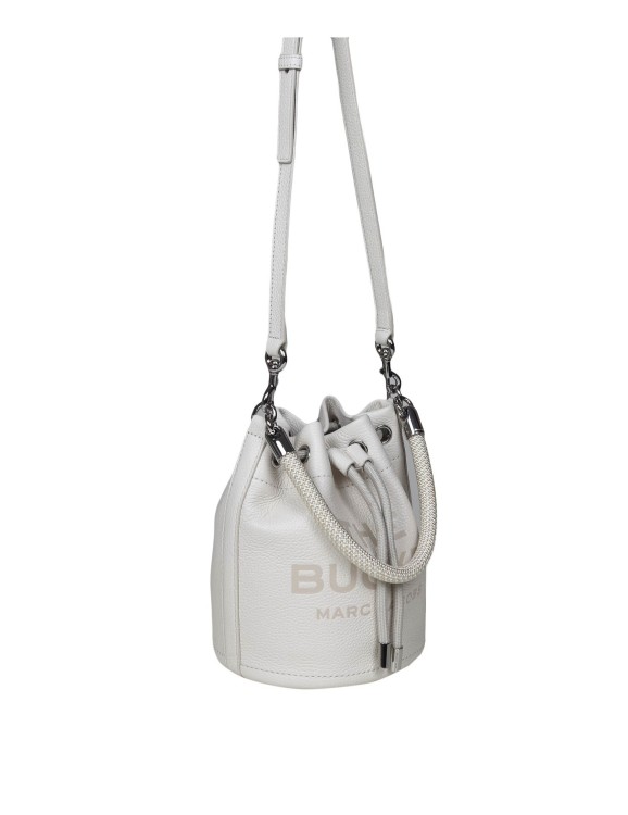 Shop Marc Jacobs The Bucket In White Leather In Grey