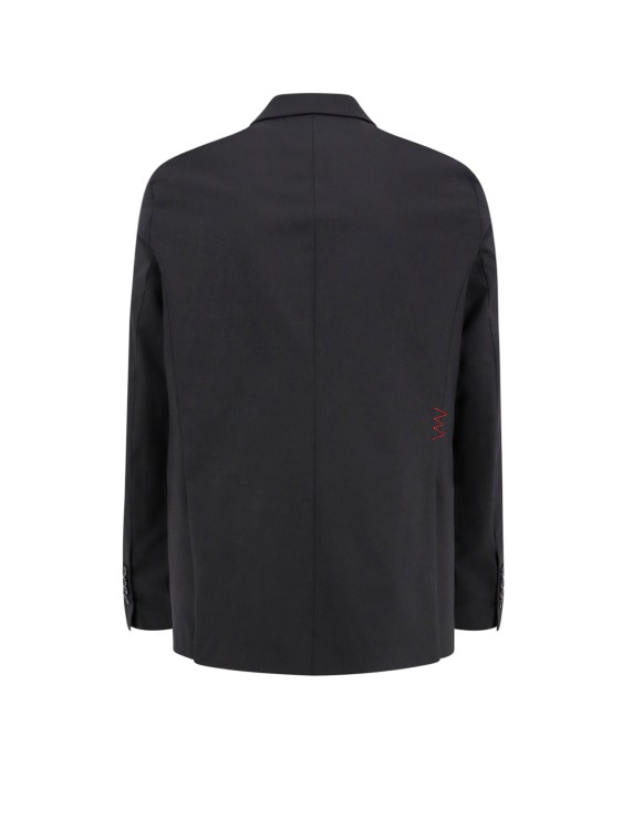 Shop Amaranto Wool Blend Blazer With Logoed Label In Black