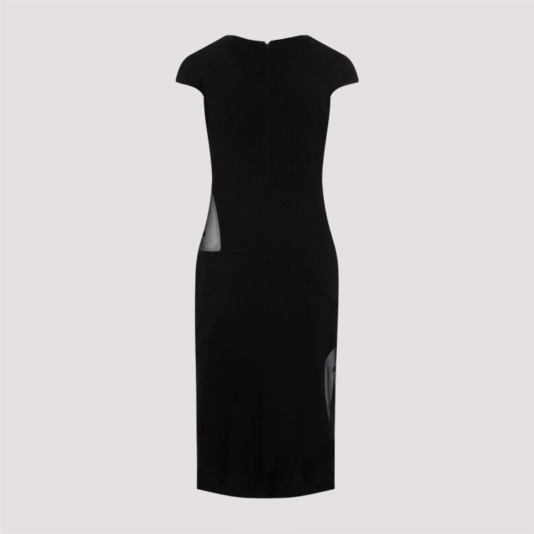 Givenchy Womens Black Semi-sheer Cut-out Woven Midi Dress In Black