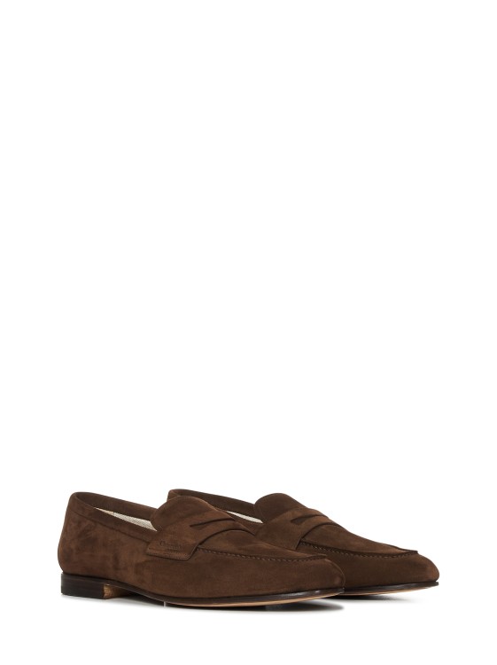 Shop Church's Maltby Burnt-colored Suede Penny Loafer In Black