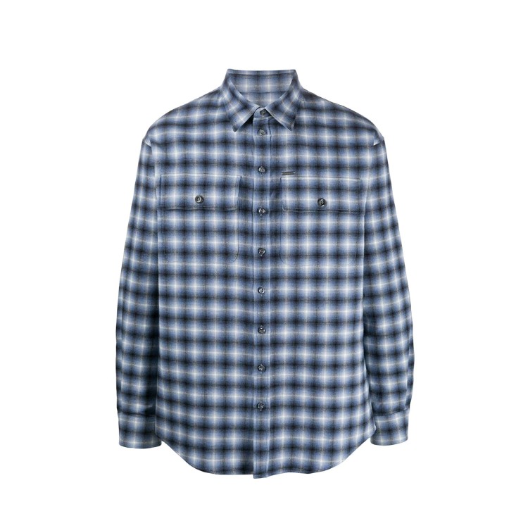 Shop Dsquared2 Flannel Cotton Blend Shirt In Grey