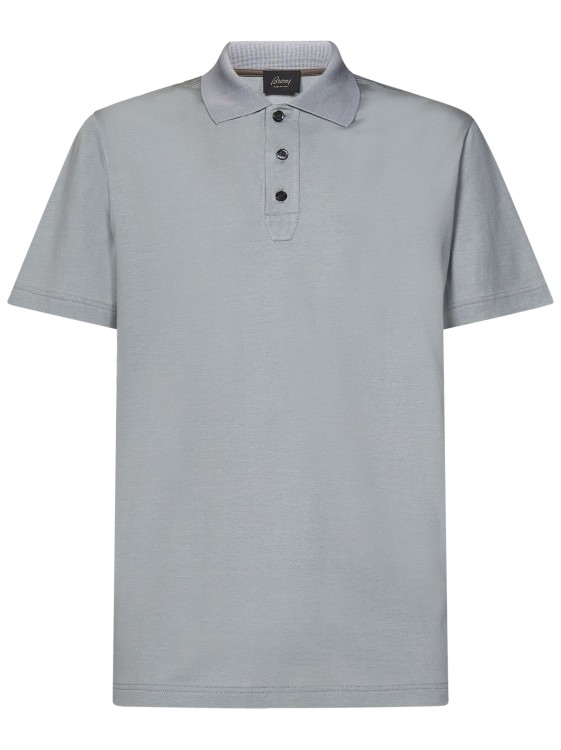 Shop Brioni Pearl Gray Polo Shirt In Grey
