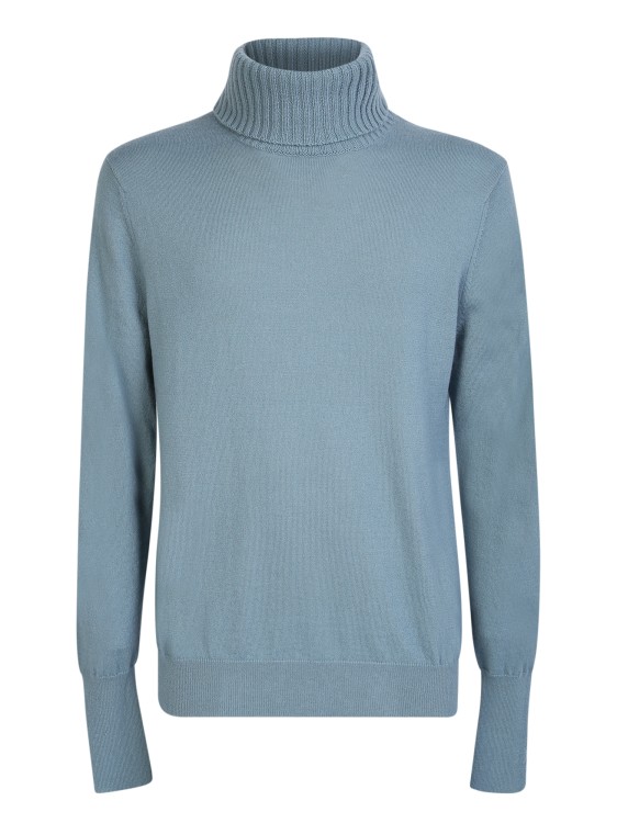 Ballantyne Light Blue High Neck Sweater In Blue