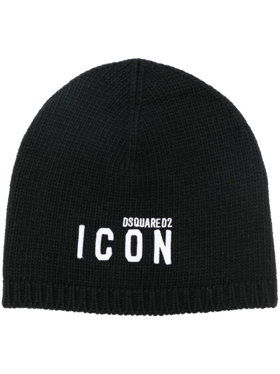 Shop Dsquared2 Black Ribbed Beanie