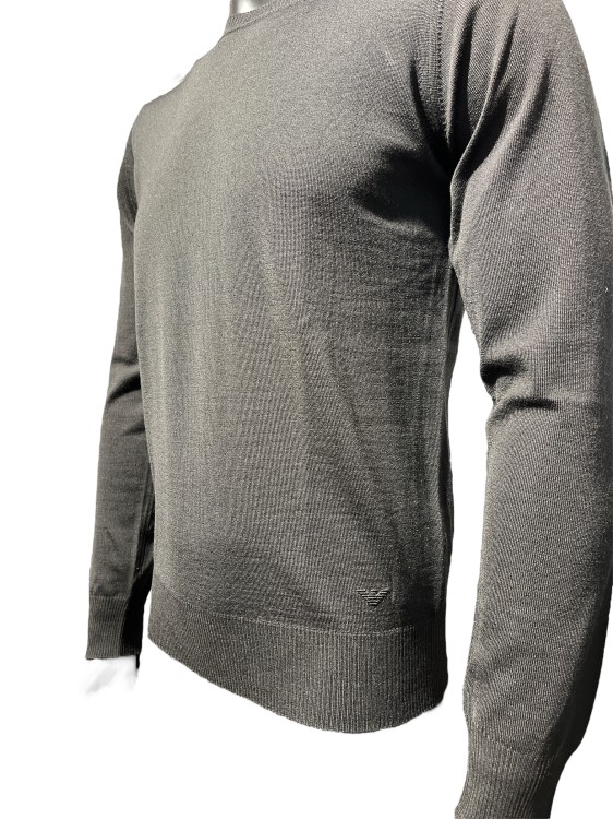 Shop Emporio Armani Black Virgin Wool Knitwear In Grey