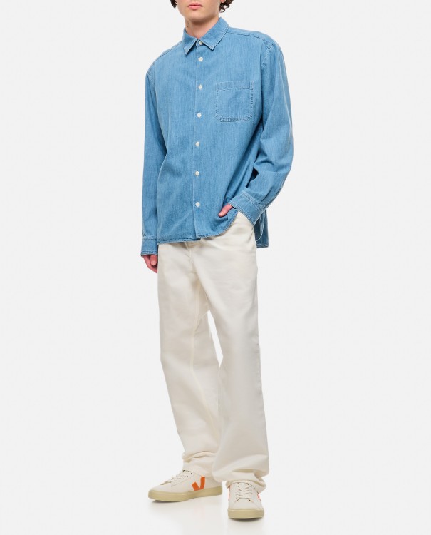 Shop Apc Math Cotton Shirt In Blue
