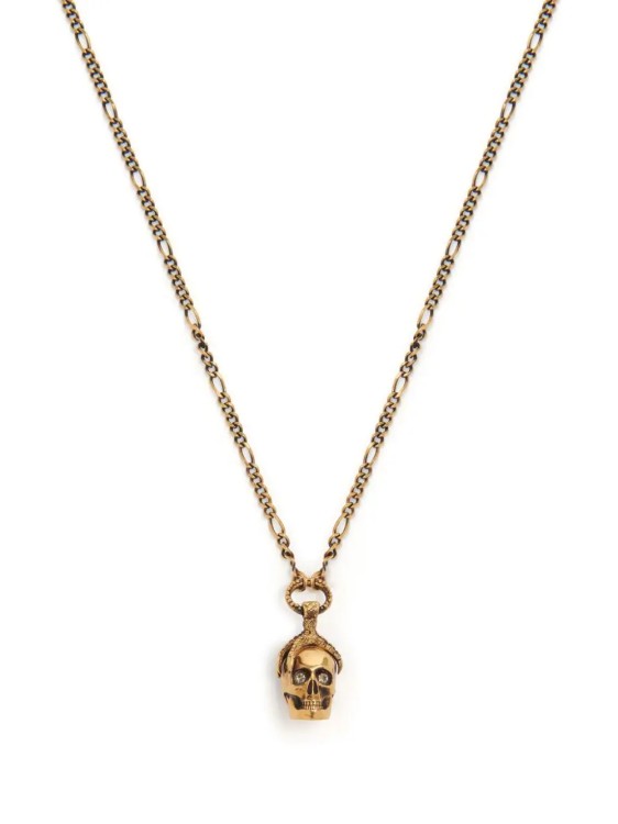 Shop Alexander Mcqueen Gold Victorian Skull Necklace