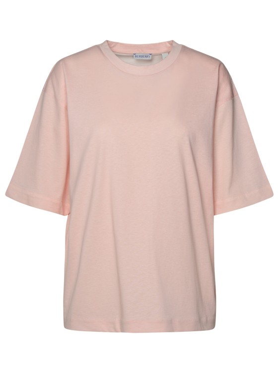 Shop Burberry Pink Cotton T-shirt In Neutrals