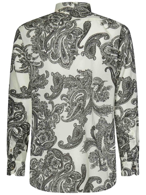 Shop Etro Long-sleeved Paisley Print Shirt In White