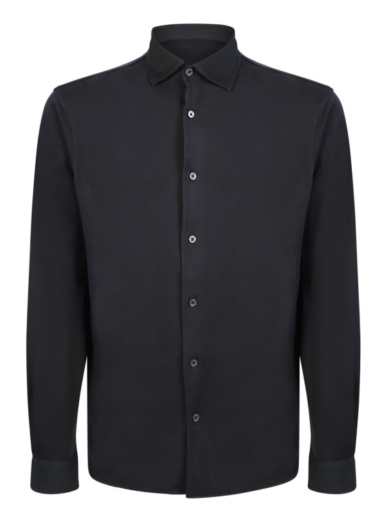 Shop Dell'oglio Black Dyed Jersey Shirt