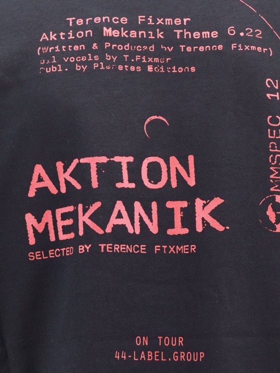 Shop 44 Label Group Cotton T-shirt With Aktion Mekanik Print In Black