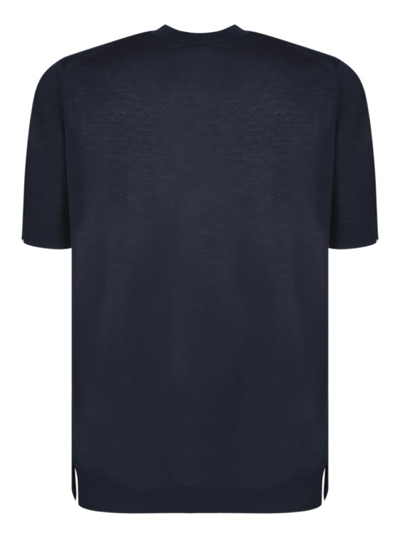 Shop Dell'oglio Short Sleeve T-shirt Made From Cotton Crepe. Uniform Blue Color. Crew Neck. In Black