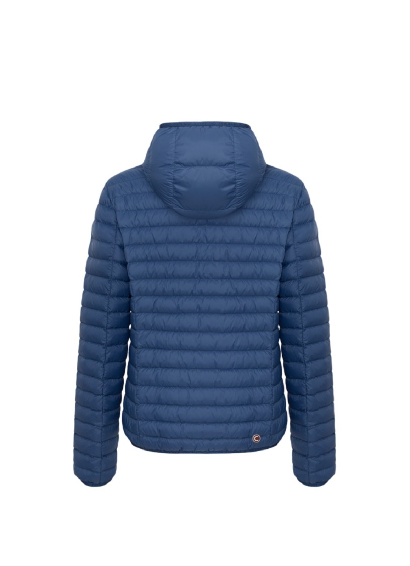 Colmar Originals Lightweight Down Jacket With Fixed Hood And Water-repellent Finish In Blue