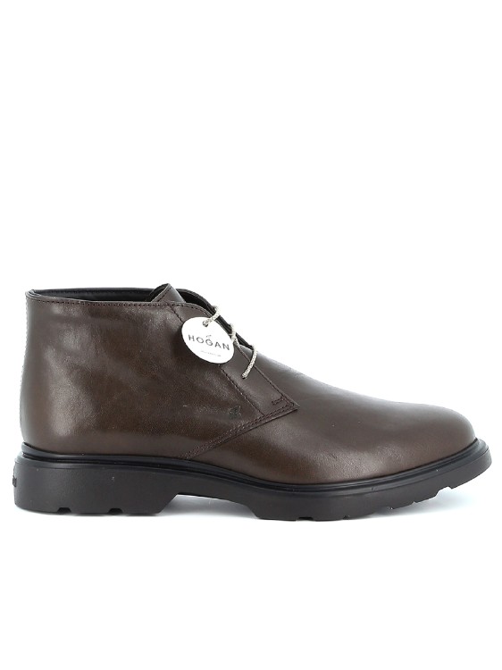 Hogan H393 Ankle Boots In Brown