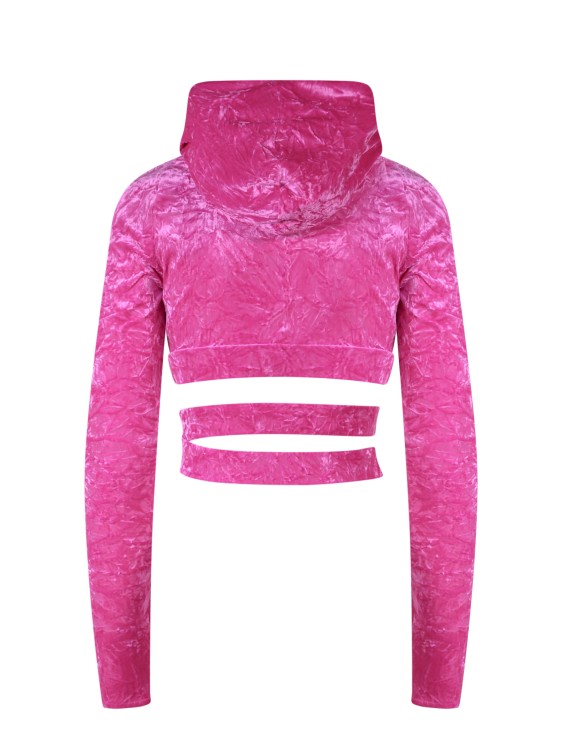 Shop Versace Texturized Velvet Medusa Biggie Sweatshirt In Pink