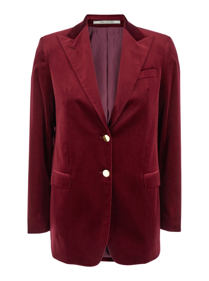 Tagliatore Single Breasted Bertha Blazer In Burgundy