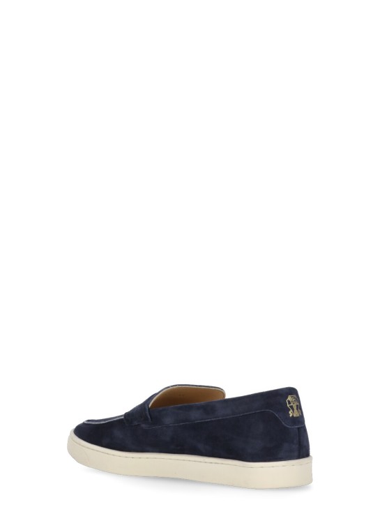 Shop Brunello Cucinelli Suede Leather Loafers In Black