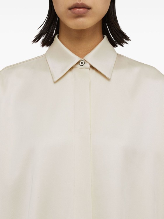 Shop Jil Sander Beige Long-sleeved Shirt In White