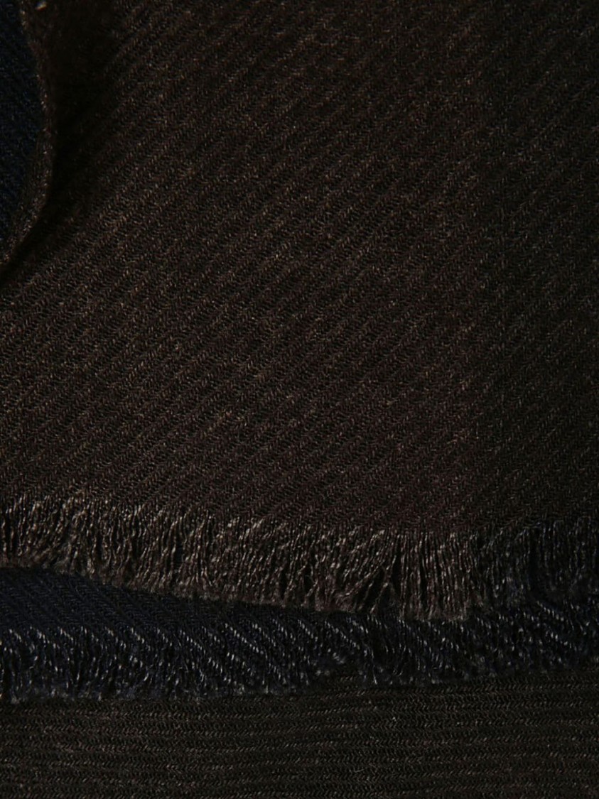 Corneliani Luxurious Wool Scarf With Sophisticated Finish And Frayed Edges In Multicolor