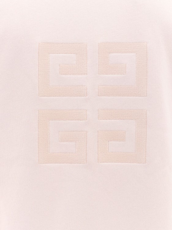 Shop Givenchy Cotton Sweatshirt With Logo Embroidery In Neutrals