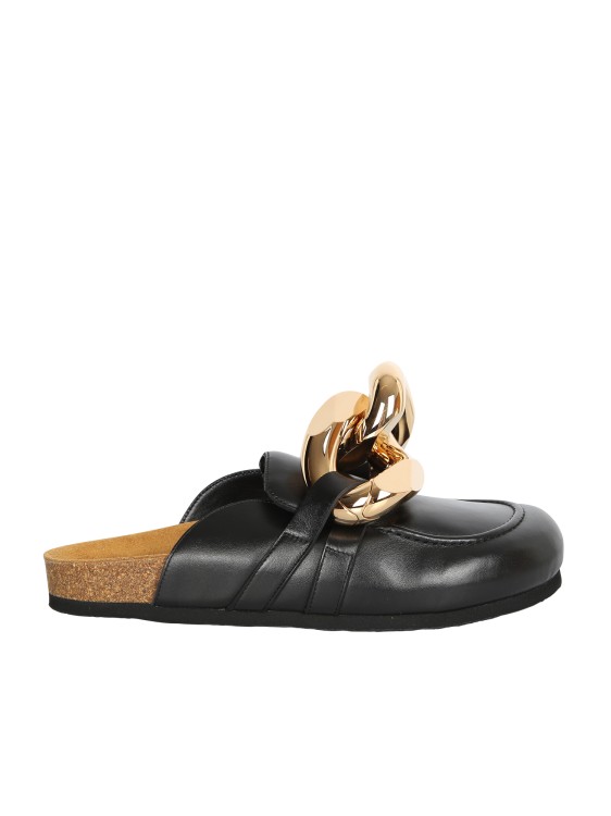 Jw Anderson Black Leather Sandals In Grey