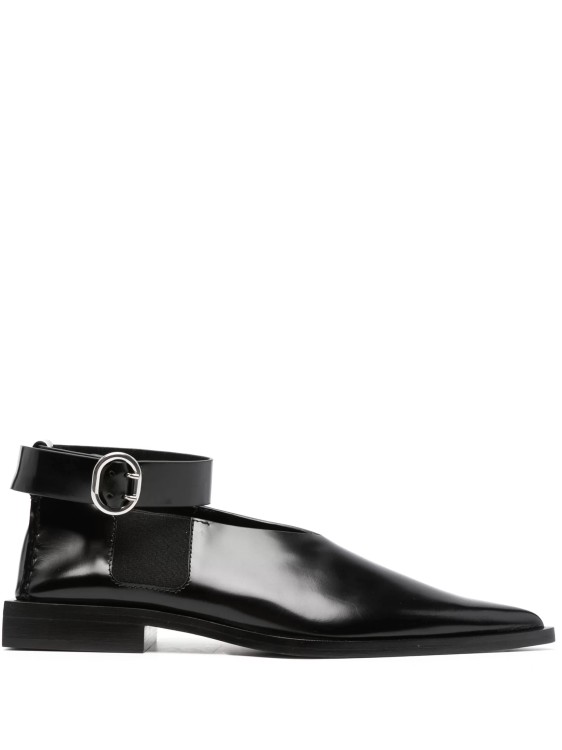 Jil Sander Pointed-toe Leather Shoes In Black