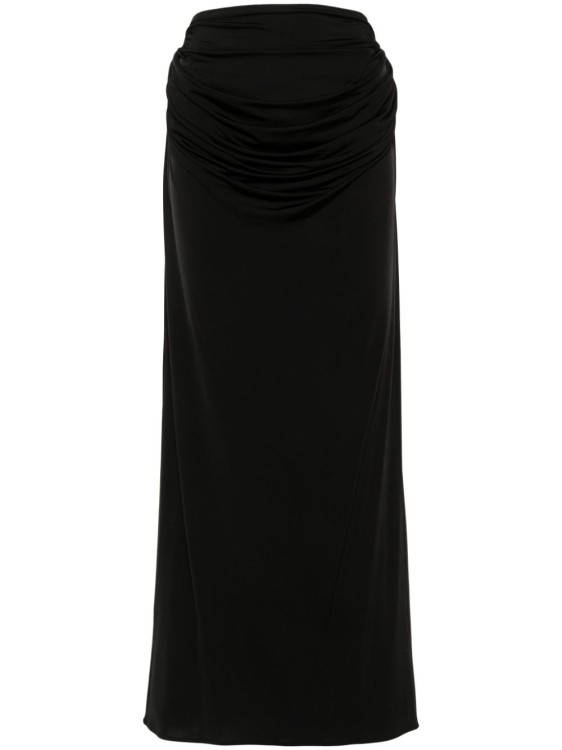 Shop Magda Butrym Long Draped Skirt In Black