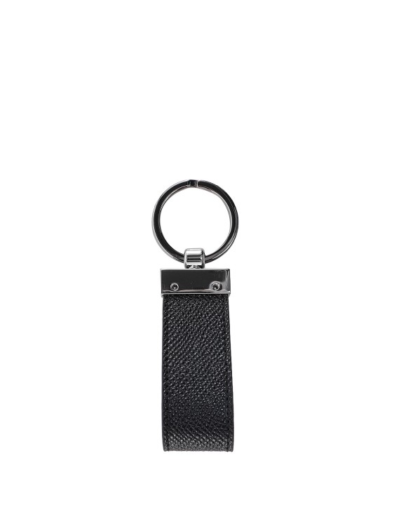 Shop Dolce & Gabbana Leather Key Ring In Black