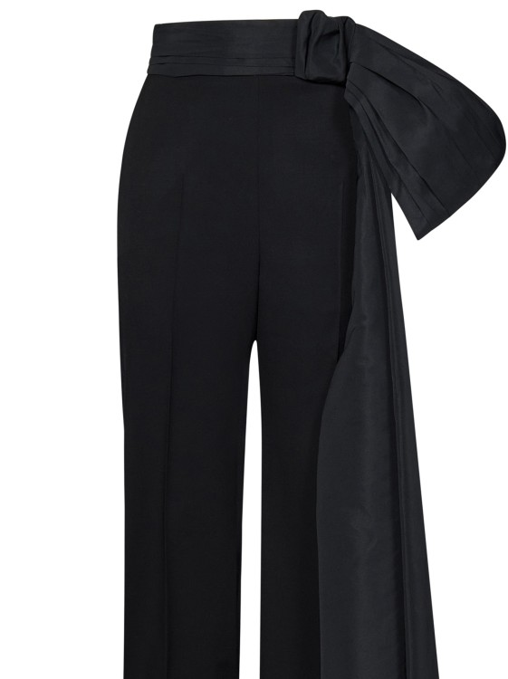 Shop Alexander Mcqueen Wide-leg Trousers In Black Grain De Poudre