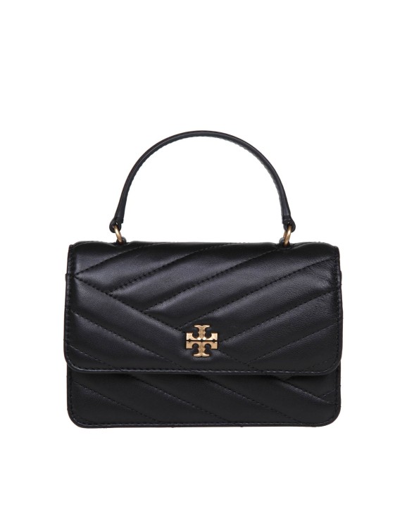 TORY BURCH KIRA CHEVRON MINI IN BLACK QUILTED LEATHER