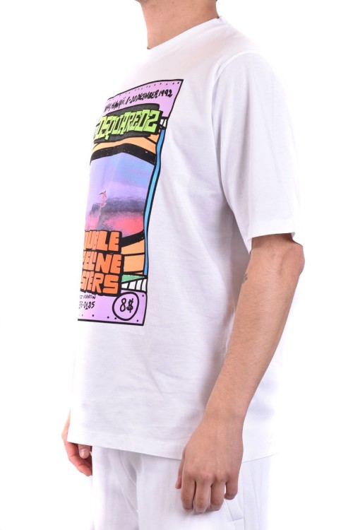 Dsquared2 Crew Neck Graphic Print Short Sleeves In White