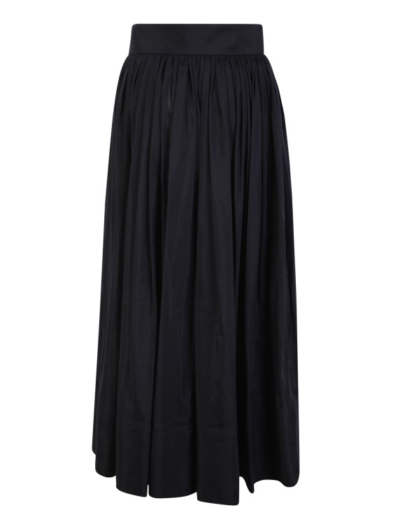 Shop Tory Burch Silk-blend Midi Skirt In Black