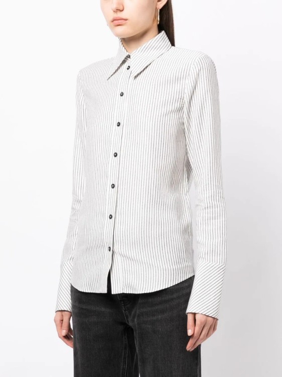 Shop Golden Goose Striped White/black Shirt