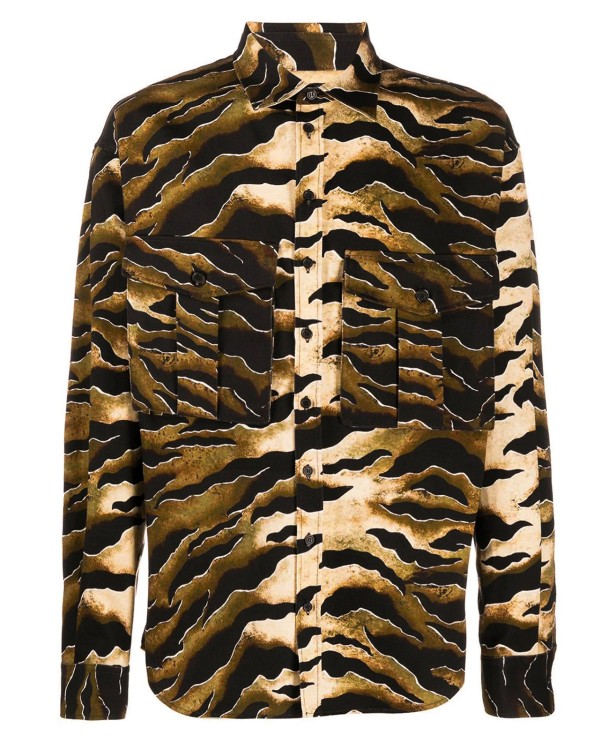 Buy Multicolor Dsquared Tiger Printed Half Sleeves Crepe Shirt