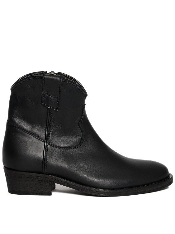 VIA ROMA 15 LEATHER ANKLE BOOT IN BLACK