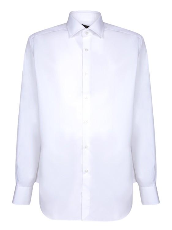 Shop Dell'oglio Micro Texture Fabric Shirt In White