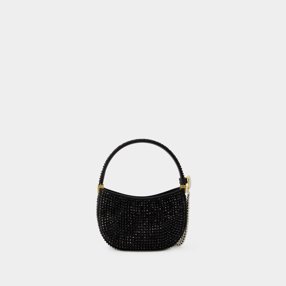 Magda Butrym Vesna Crystal Micro Hobo Bag - Crystal - Black In Black