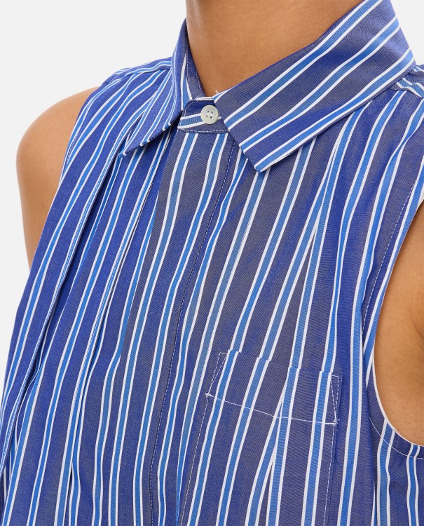 Shop Sacai Cotton Poplin Shirt In Blue