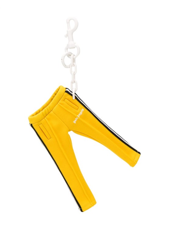 Shop Palm Angels Yellow Cotton Track Pants Keyring In Gold