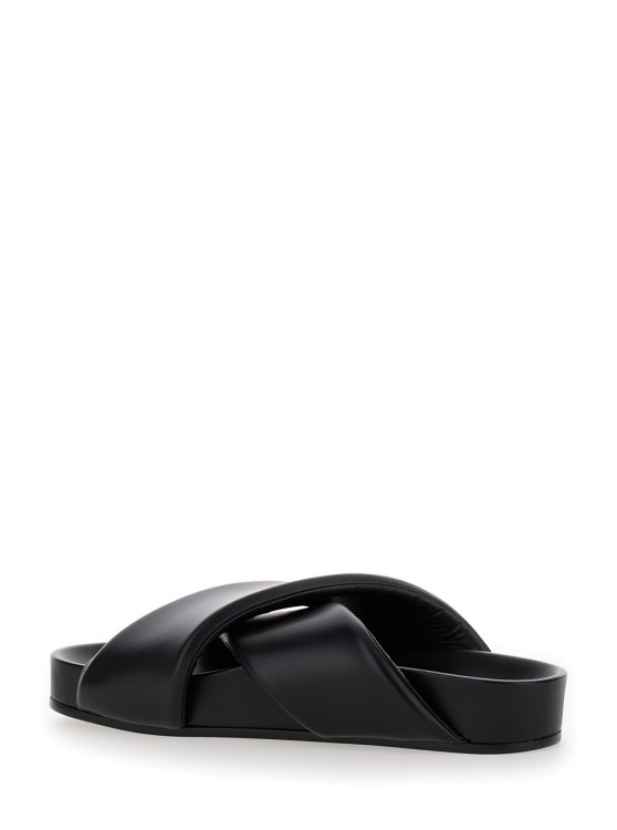 Shop Jil Sander Black Sandals With Criss Cros Bands In Smooth Leather