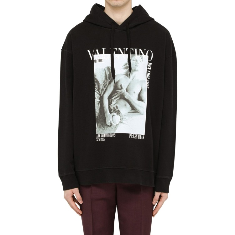 Shop Valentino Graphic Printed Sweatshirt In Black