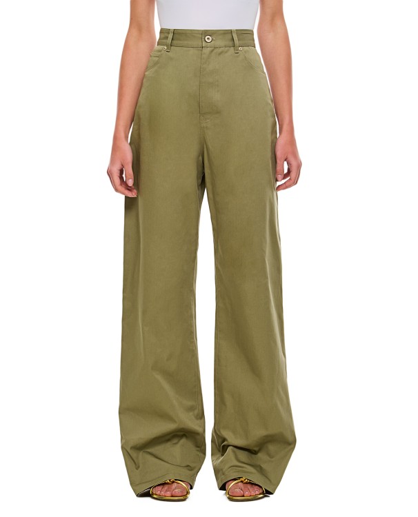 Loewe High Waisted Trousers In Gold