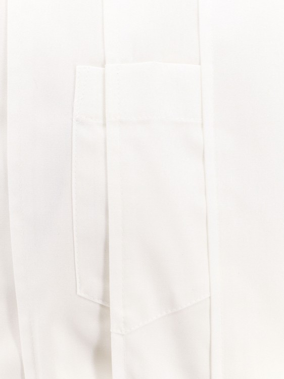 Shop Sacai Oversize Shirt With Folds On The Front In White