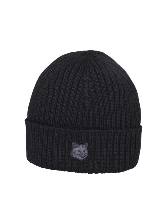 Shop Maison Kitsuné Black Knit Hat